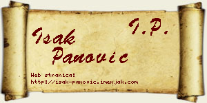 Isak Panović vizit kartica